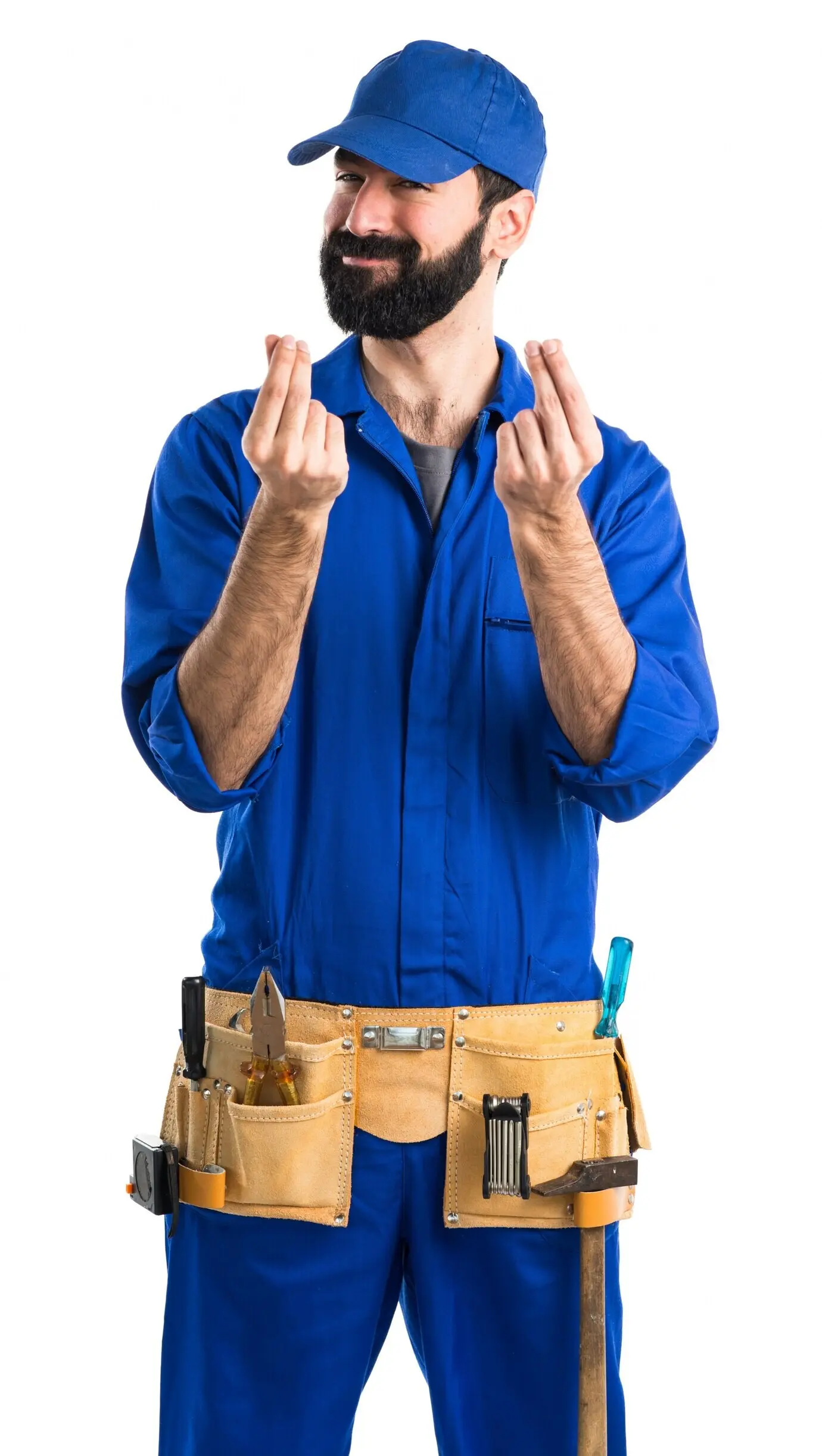 Plumber making a money gesture